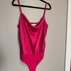 Pink Satin Bodysuit